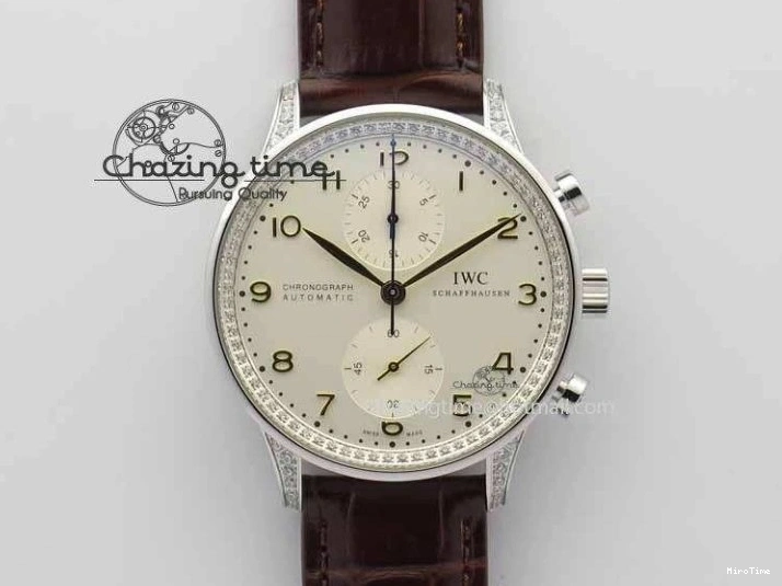 MIROTIME 0507 Portuguese IW3714 Diam ZF V2 1:1 Best Edition White Dial RG Numbers On Brown Leather Strap A79350 (Slim Movement) Fashionable 7246